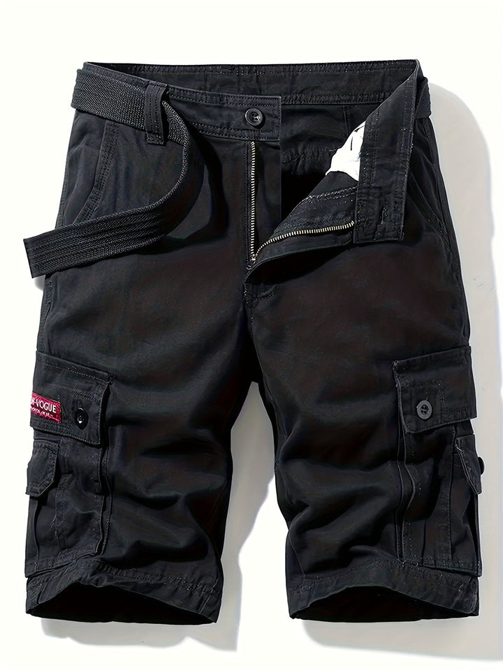 Bermuda Cargo Uomo Cotone con Cintura Vestibilità Regolare