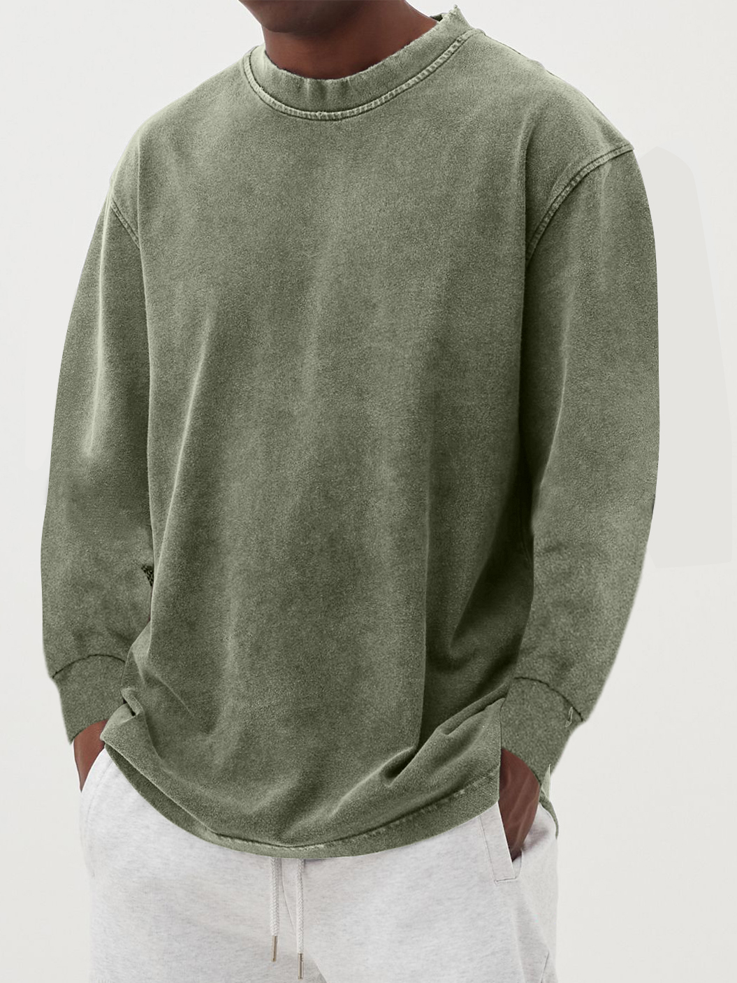T-shirt Uomo Maniche Lunghe Cotone Comfort Quotidiano