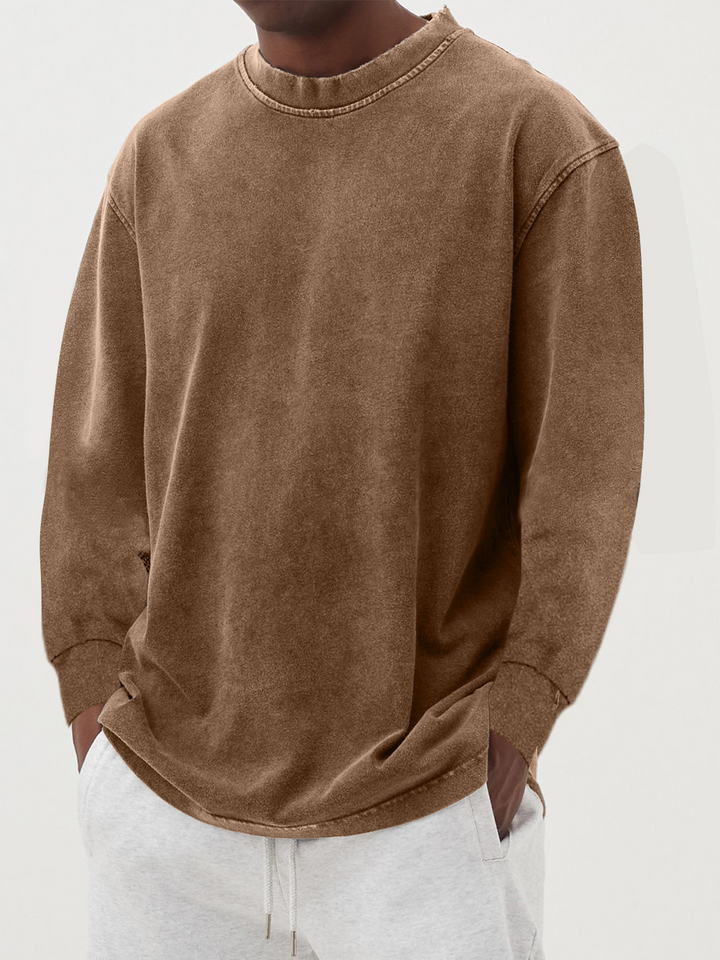 T-shirt Uomo Maniche Lunghe Cotone Comfort Quotidiano