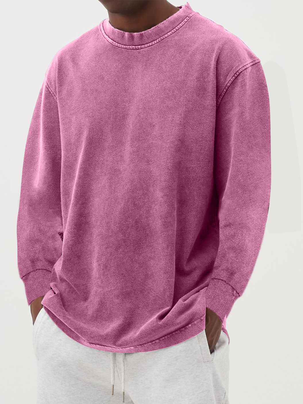 T-shirt Uomo Maniche Lunghe Cotone Comfort Quotidiano