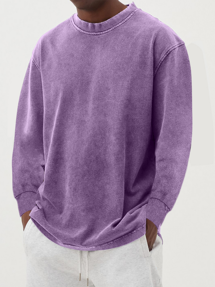 T-shirt Uomo Maniche Lunghe Cotone Comfort Quotidiano
