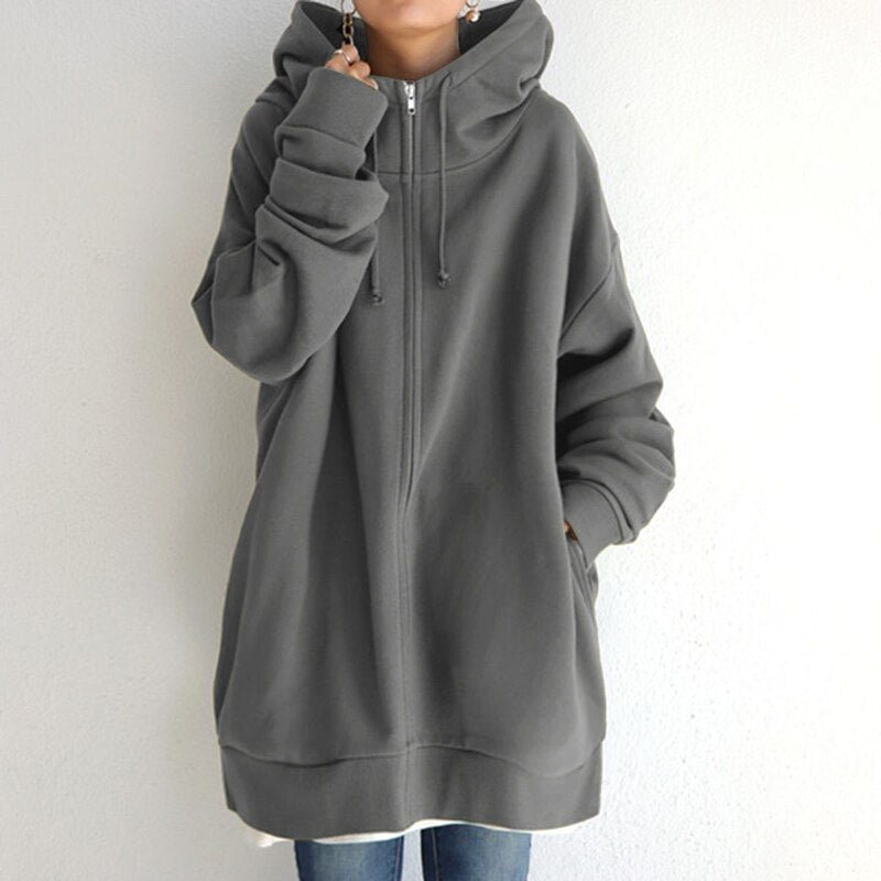 Felpa Donna Estiva in Cotone Oversize con Cappuccio - Vesarelli
