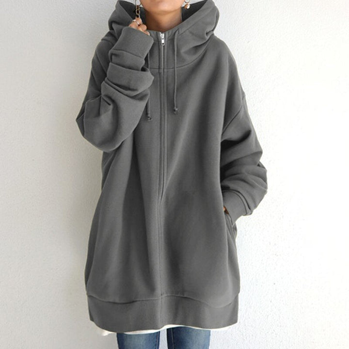 Felpa Donna con Cappuccio Tessuto Morbido Oversize