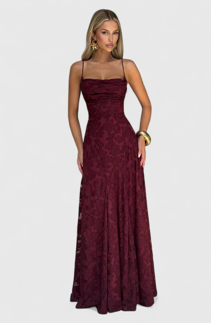 Abito Maxi Donna Linea Allungante Stile Sofisticato