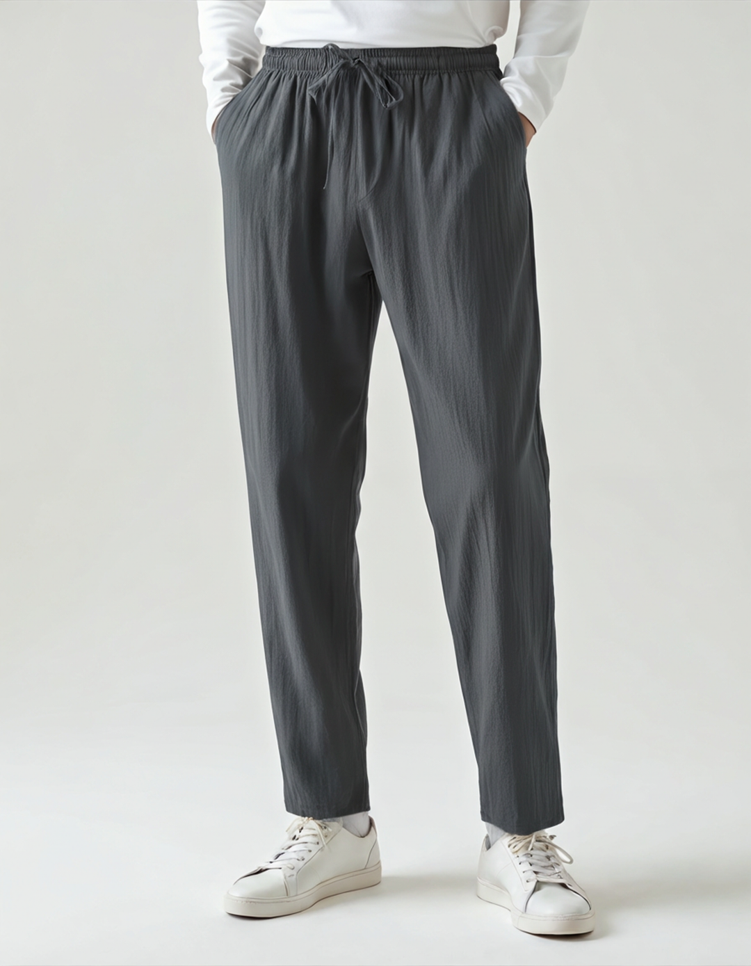 Pantaloni Uomo in Lino Vestibilità Rilassata Comfort Estivo