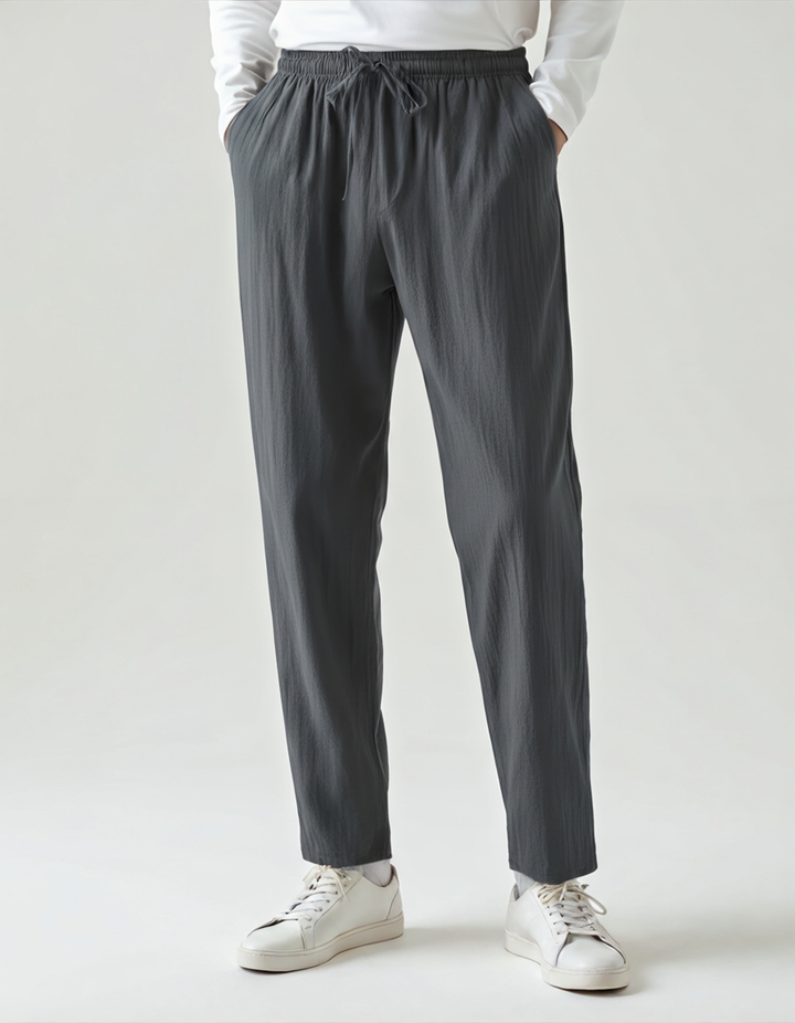 Pantaloni Uomo in Lino Vestibilità Rilassata Comfort Estivo