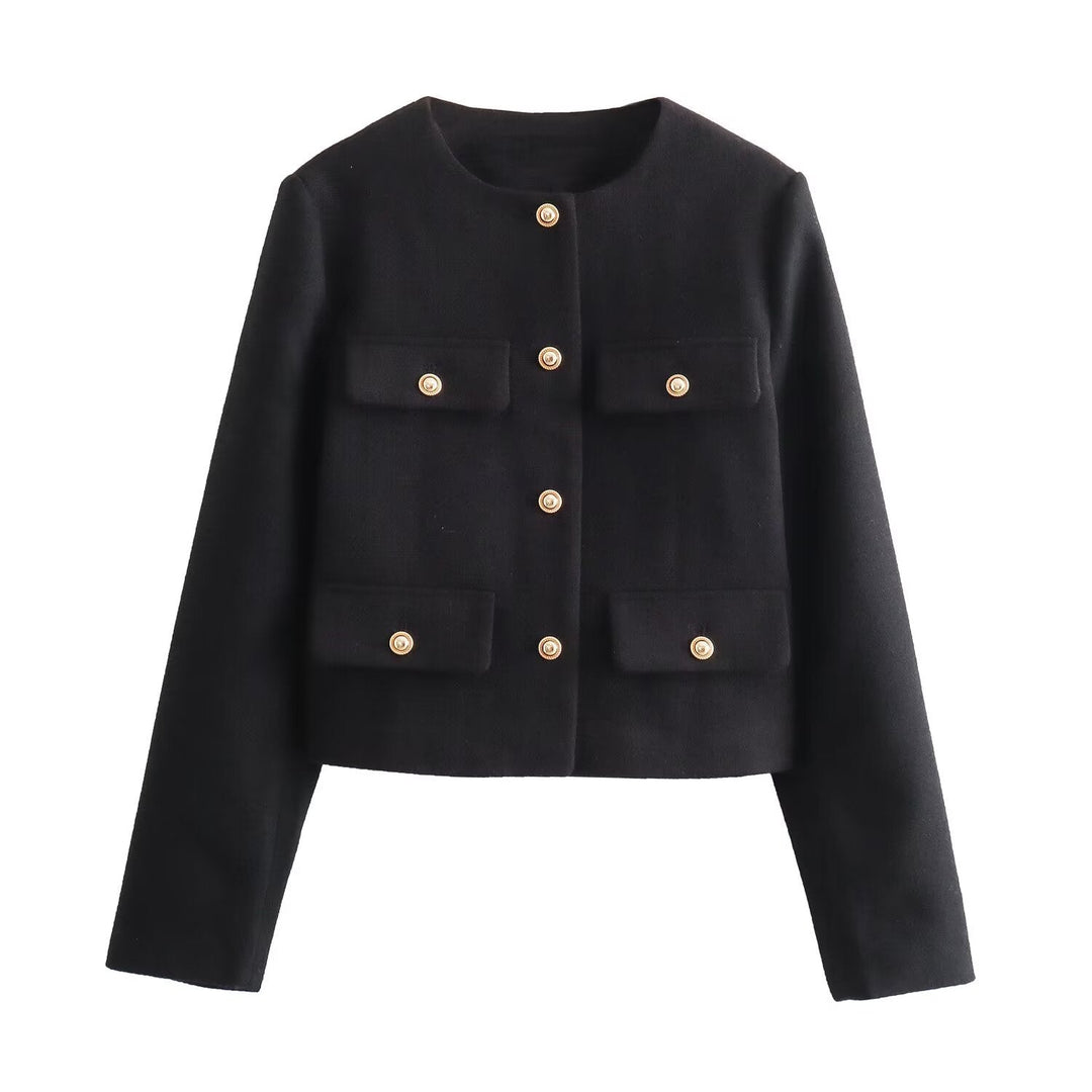 Giacca Donna Cropped Bottoni Eleganti Stile Moderno - Vesarelli