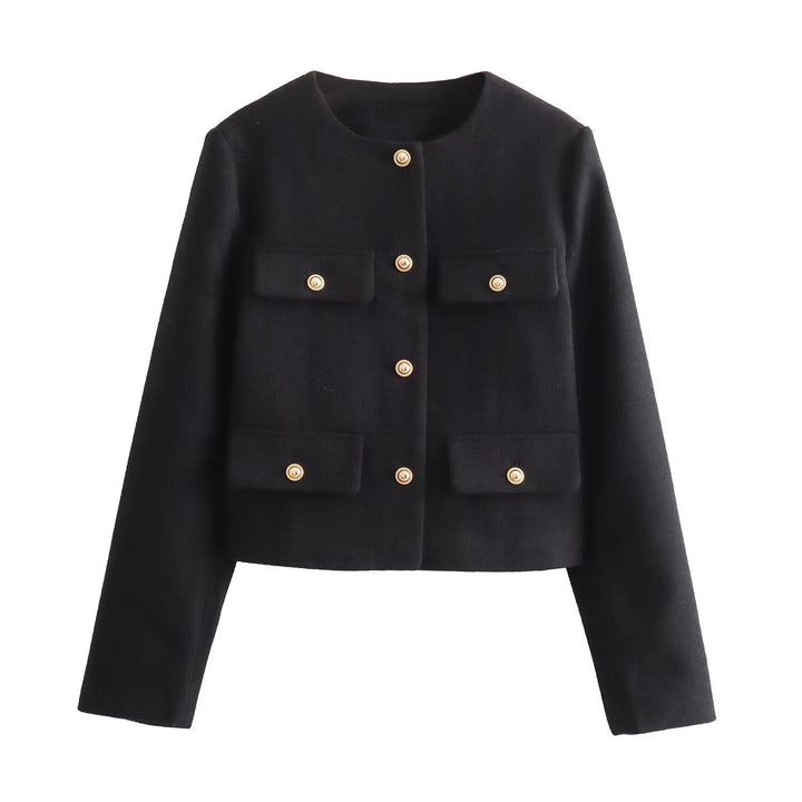 Giacca Donna Cropped Bottoni Eleganti Stile Moderno - Vesarelli