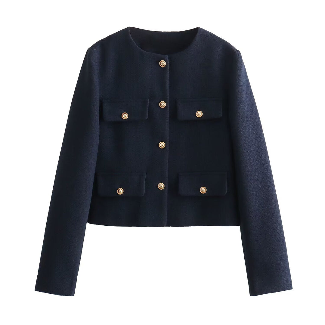 Giacca Donna Cropped Bottoni Eleganti Stile Moderno - Vesarelli