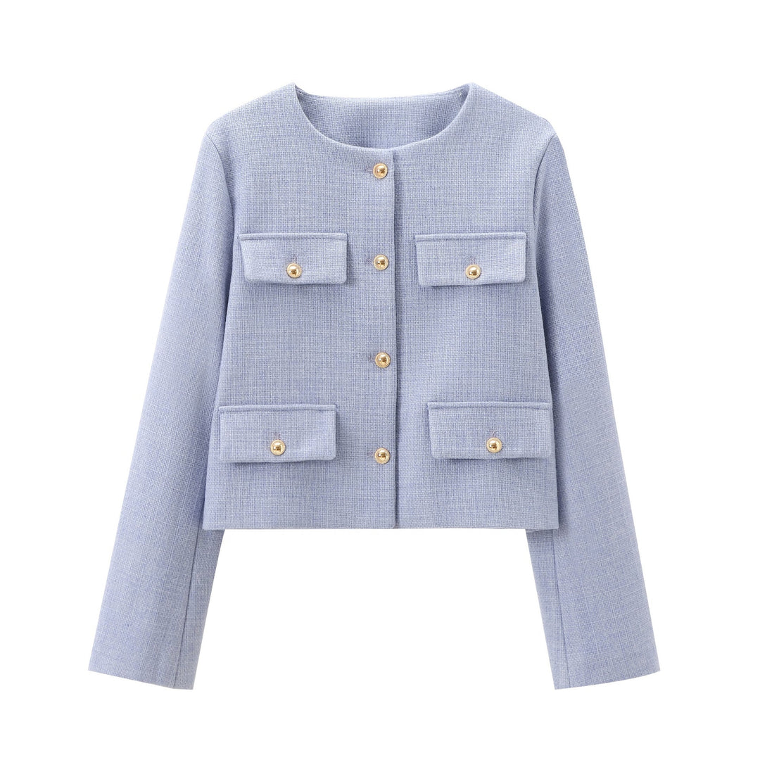 Giacca Donna Cropped Bottoni Eleganti Stile Moderno - Vesarelli