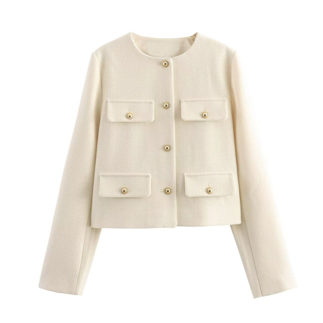 Giacca Donna Cropped Bottoni Eleganti Stile Moderno - Vesarelli