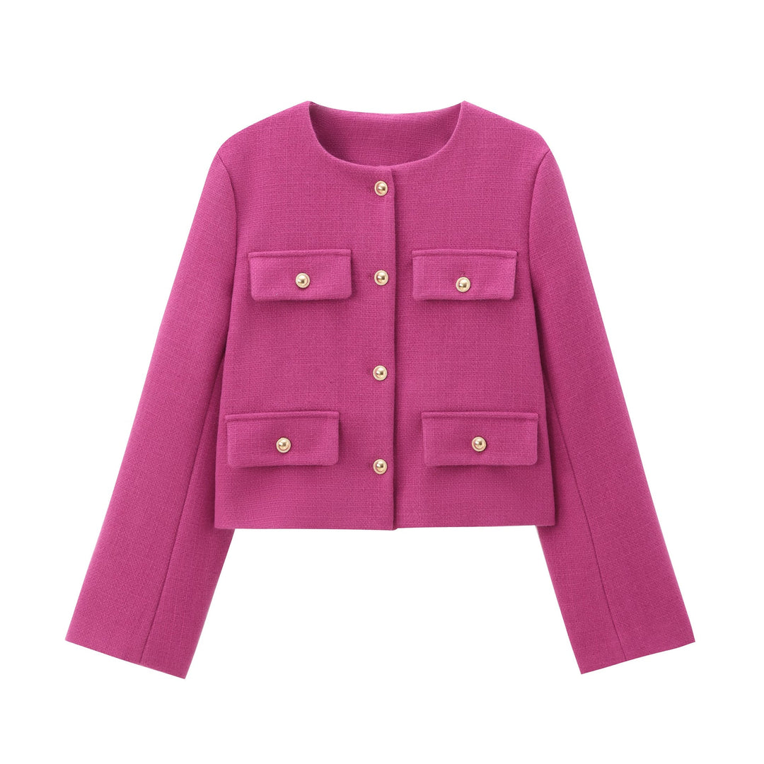 Giacca Donna Cropped Bottoni Eleganti Stile Moderno - Vesarelli
