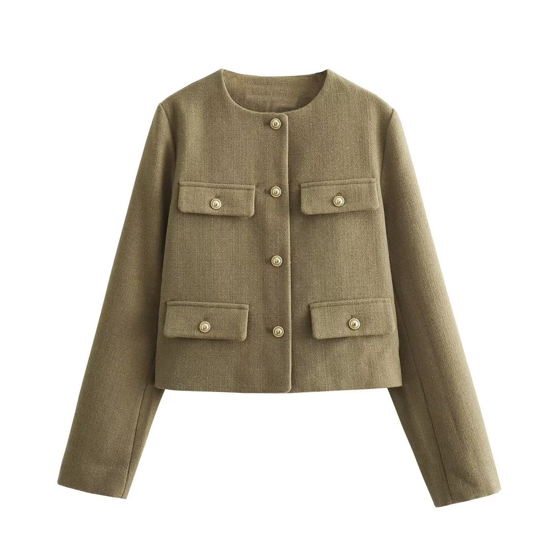 Giacca Donna Cropped Bottoni Eleganti Stile Moderno - Vesarelli