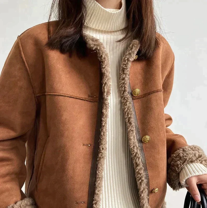 Giacca Donna Sartoriale in Pelle Scamosciata Morbida Slim - Vesarelli
