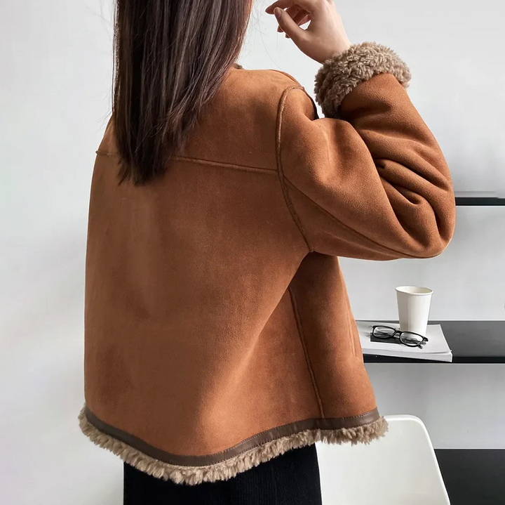 Giacca Donna Sartoriale in Pelle Scamosciata Morbida Slim - Vesarelli