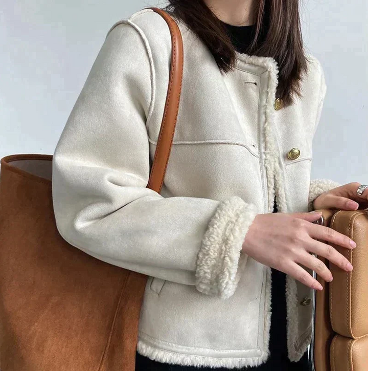 Giacca Donna Sartoriale in Pelle Scamosciata Morbida Slim - Vesarelli