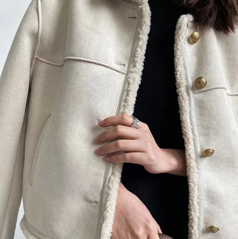 Giacca Donna Sartoriale in Pelle Scamosciata Morbida Slim - Vesarelli
