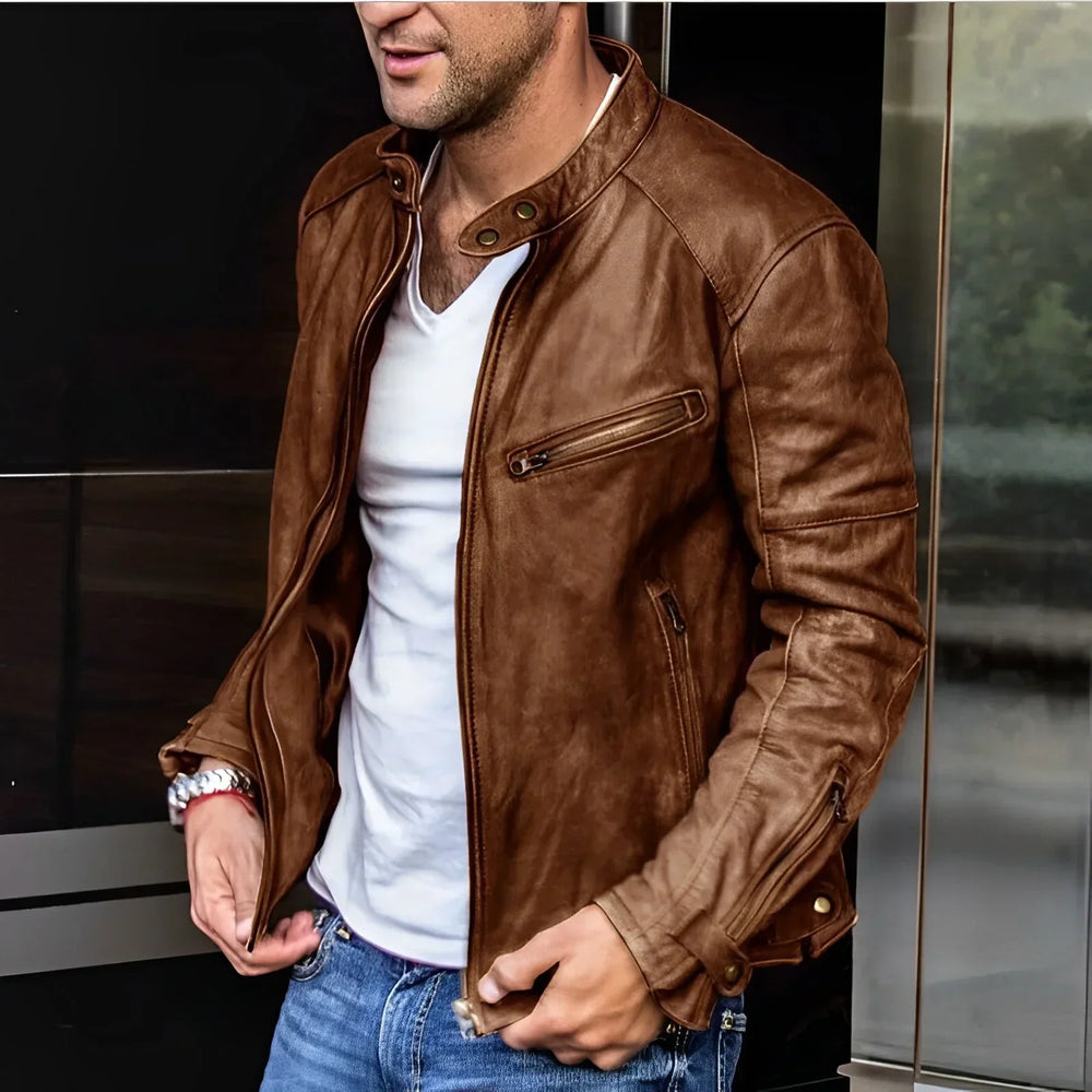 Giacca Uomo con Zip Stile Urbano Slim Fit - Vesarelli