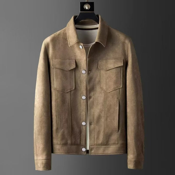 Giacca Uomo in Pelle Scamosciata Elegante Taglio Classico - Vesarelli