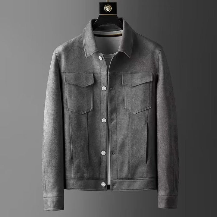 Giacca Uomo in Pelle Scamosciata Elegante Taglio Classico - Vesarelli