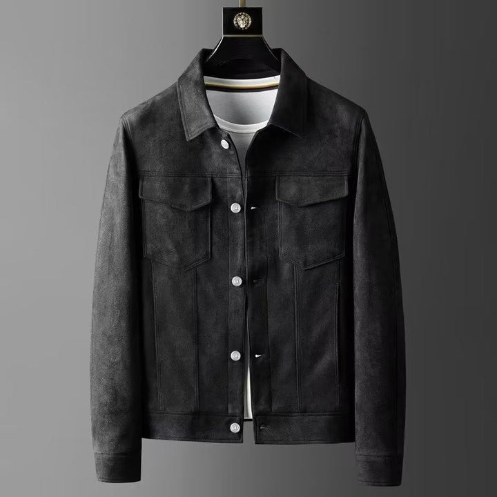 Giacca Uomo in Pelle Scamosciata Elegante Taglio Classico - Vesarelli
