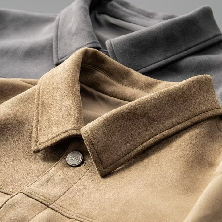 Giacca Uomo in Pelle Scamosciata Elegante Taglio Classico - Vesarelli