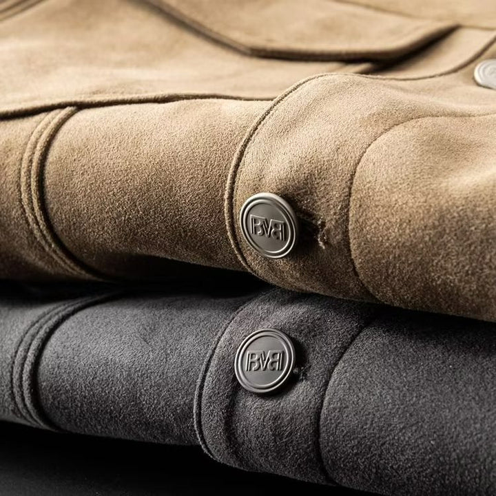 Giacca Uomo in Pelle Scamosciata Elegante Taglio Classico - Vesarelli
