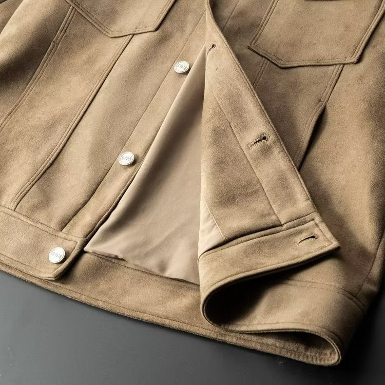 Giacca Uomo in Pelle Scamosciata Elegante Taglio Classico - Vesarelli