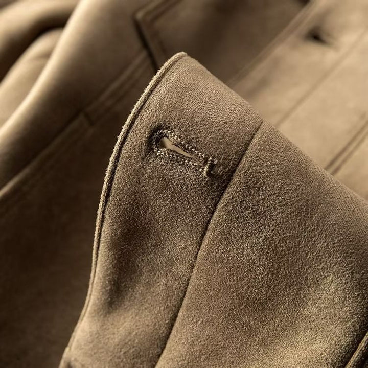 Giacca Uomo in Pelle Scamosciata Elegante Taglio Classico - Vesarelli