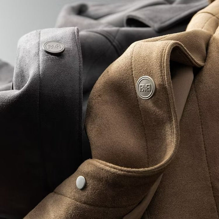 Giacca Uomo in Pelle Scamosciata Elegante Taglio Classico - Vesarelli