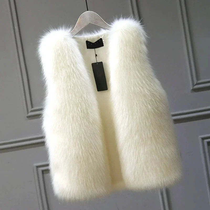 Gilet Donna in Pelliccia Ecologica Senza Maniche - Vesarelli