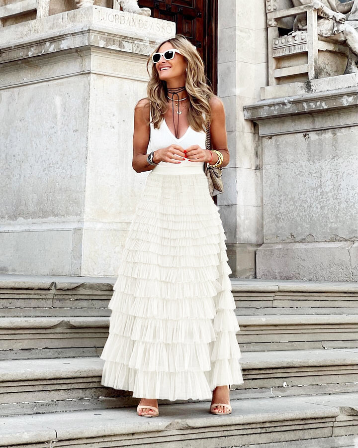 Gonna Maxi Donna in Tulle Svasata Elegante - Vesarelli
