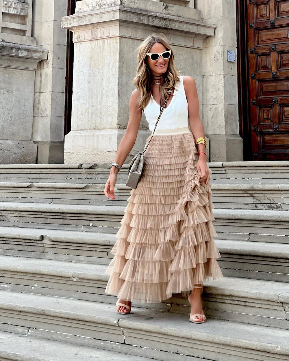 Gonna Maxi Donna in Tulle Svasata Elegante - Vesarelli