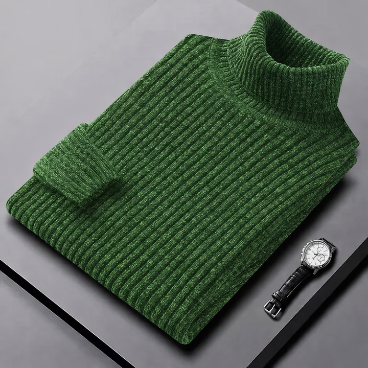 Maglione Uomo Collo Alto Maglia Calda Slim Fit
