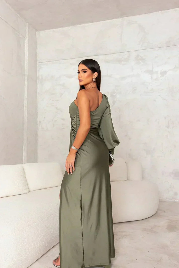Abito Lungo Donna Elegante Svasato Sera