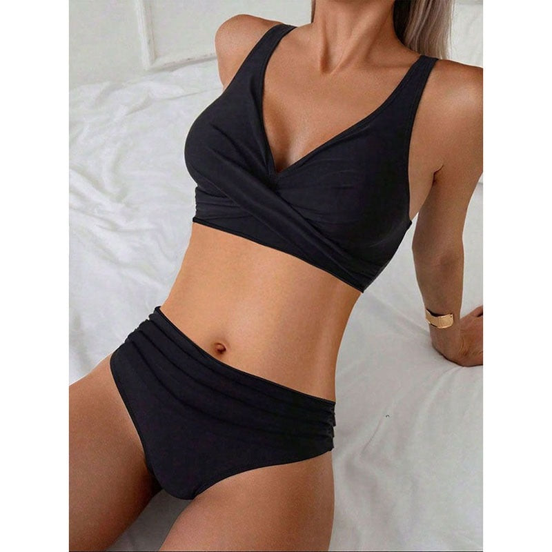 Costume Due Pezzi Donna Profondo Vita Alta