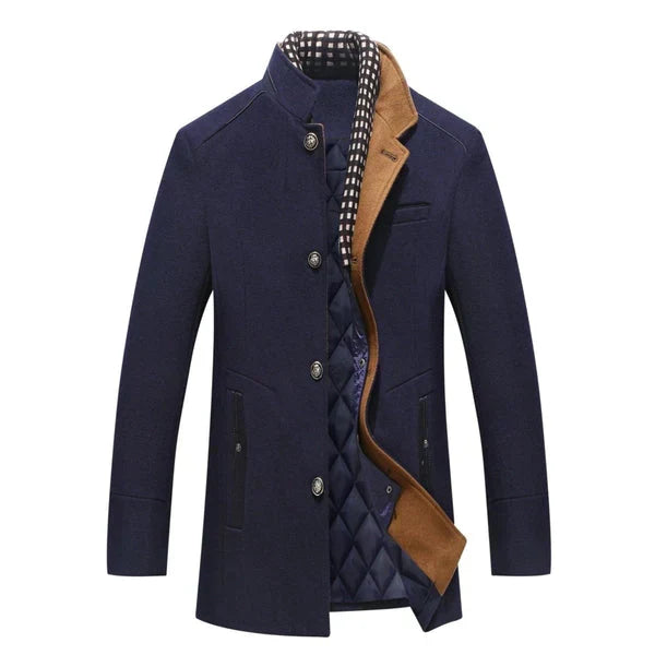 Cappotto Uomo in Misto Lana Doppio Collo Spesso Invernale