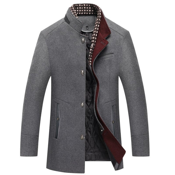 Cappotto Uomo in Misto Lana Doppio Collo Spesso Invernale