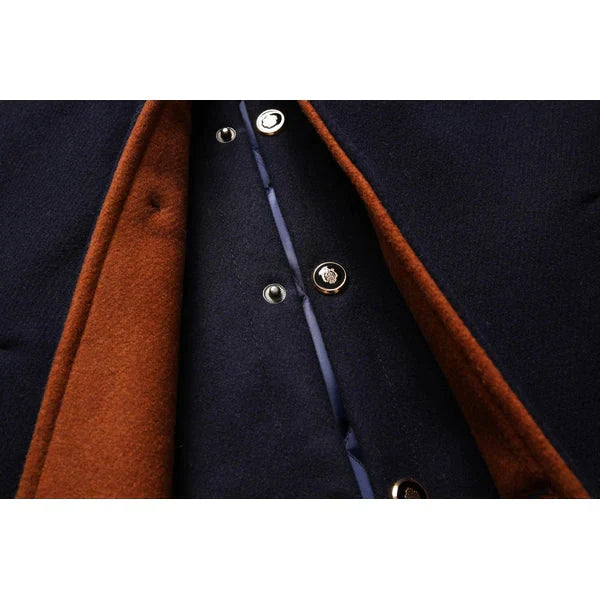 Cappotto Uomo in Misto Lana Doppio Collo Spesso Invernale