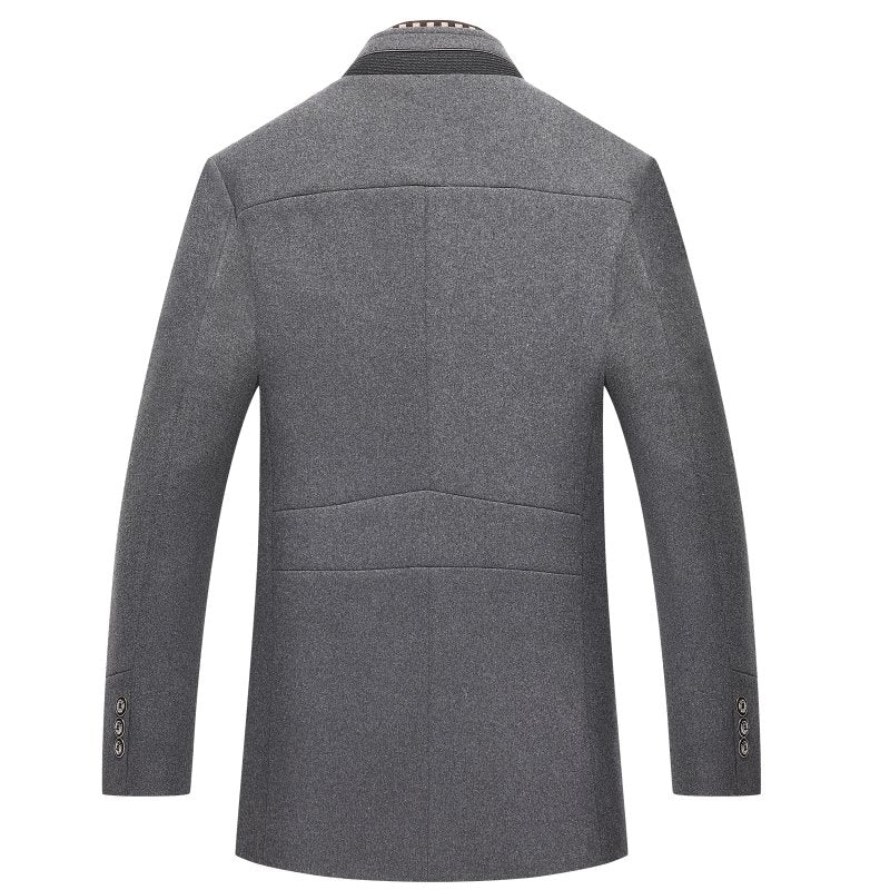 Cappotto Uomo in Misto Lana Doppio Collo Spesso Invernale
