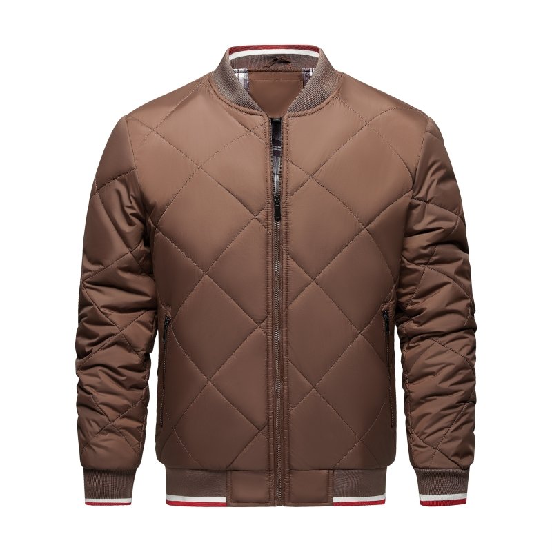 Giubbotto Bomber Uomo Trapuntato Geometrico Vestibilità Confortevole