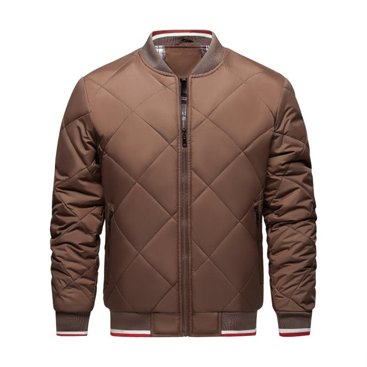 Giubbotto Bomber Uomo Trapuntato Geometrico Vestibilità Confortevole