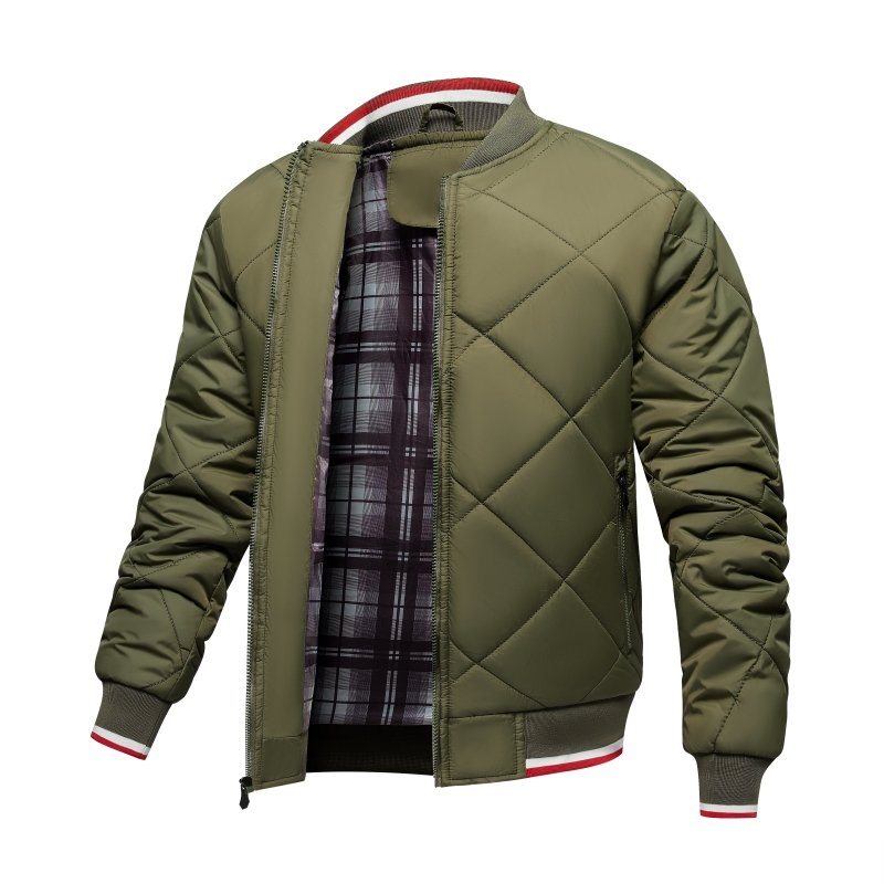 Giubbotto Bomber Uomo Trapuntato Geometrico Vestibilità Confortevole