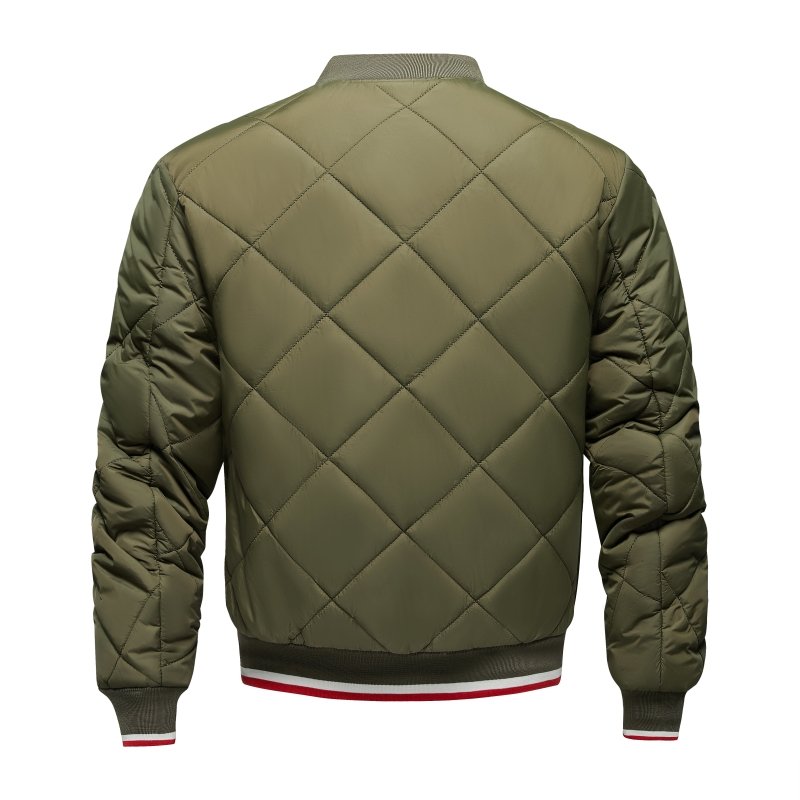 Giubbotto Bomber Uomo Trapuntato Geometrico Vestibilità Confortevole