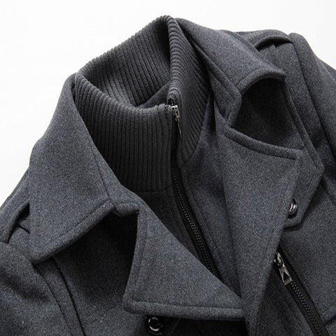 Cappotto Uomo in Lana Doppio Strato Monopetto Spesso