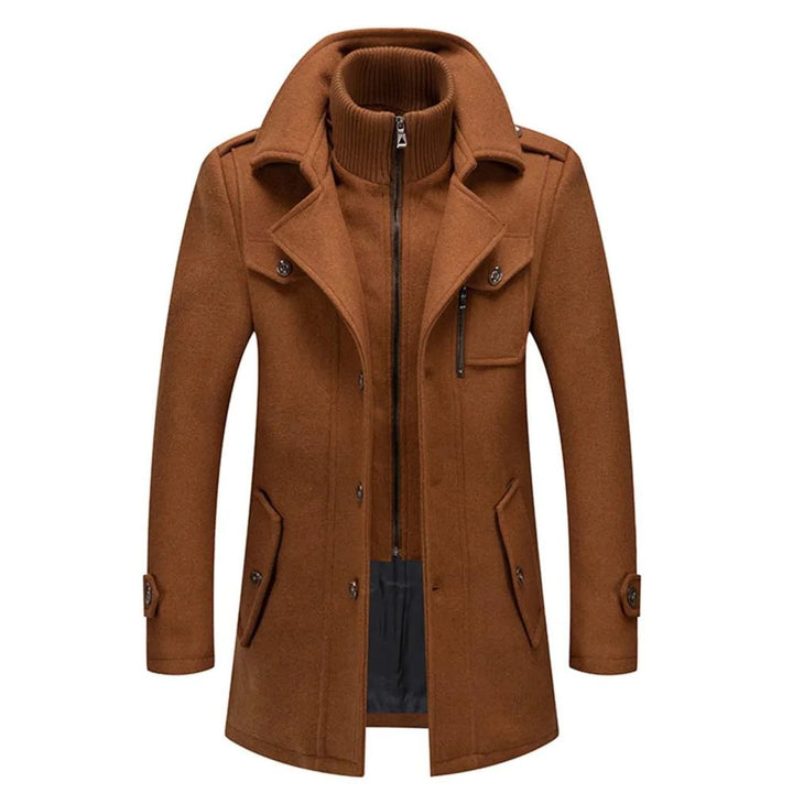 Cappotto Uomo in Lana Doppio Strato Monopetto Spesso