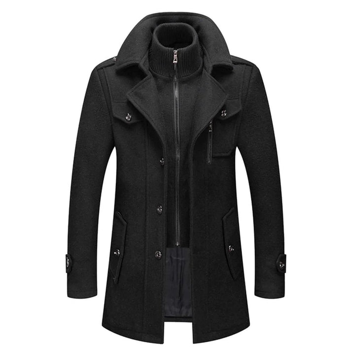 Cappotto Uomo in Lana Doppio Strato Monopetto Spesso - Vesarelli