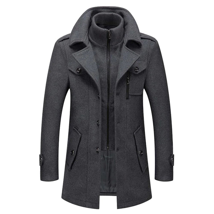Cappotto Uomo in Lana Doppio Strato Monopetto Spesso