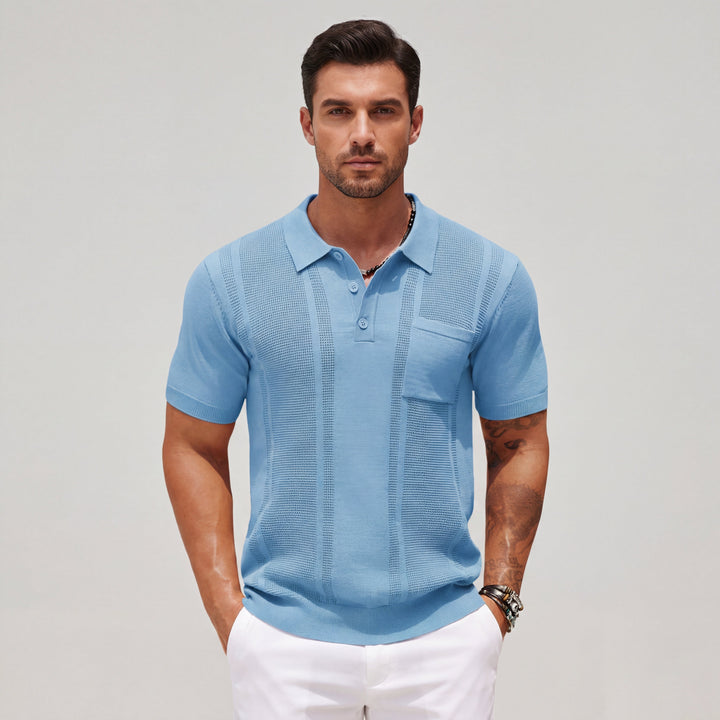 Polo Uomo Maglia Traforata Manica Corta con Tasca - Vesarelli