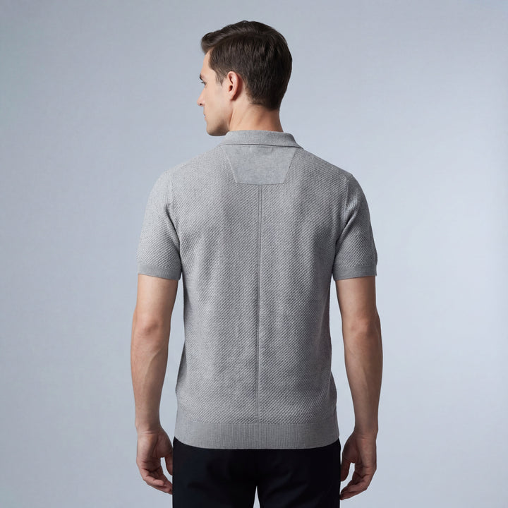 Polo Uomo Maglia Strutturata Colletto Aperto